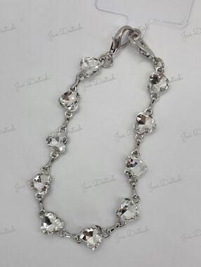 Silver Crystal Heart Phone/Purse/Key Lanyard